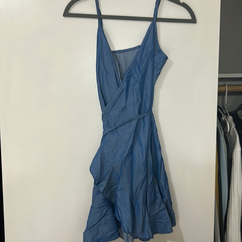 Jean colored wrap up sun dress